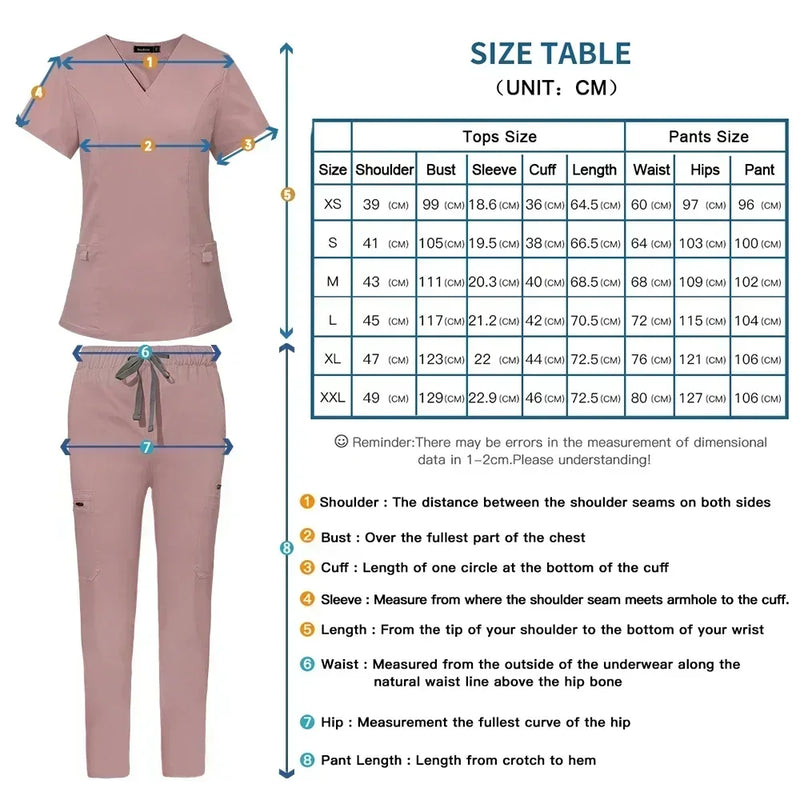 Wholesale Casual Short Sleeve V-neck Straight Sets Pharmacy Work Clothes Medical Nurse Uniform Scrubs Women Set Nursing Uniforms