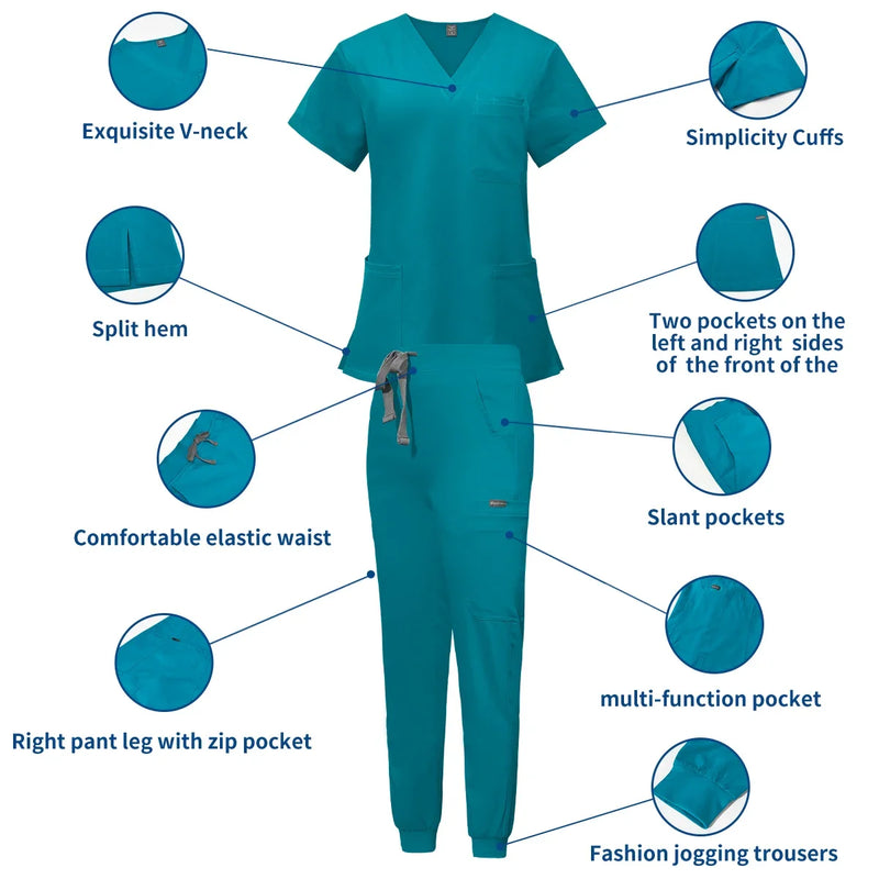 Wholesale Hospital Working Scrubs Set Operating Room Scrubs Medical Uniform Medical Supplies Workwear Dental Surgery Nurse Suits