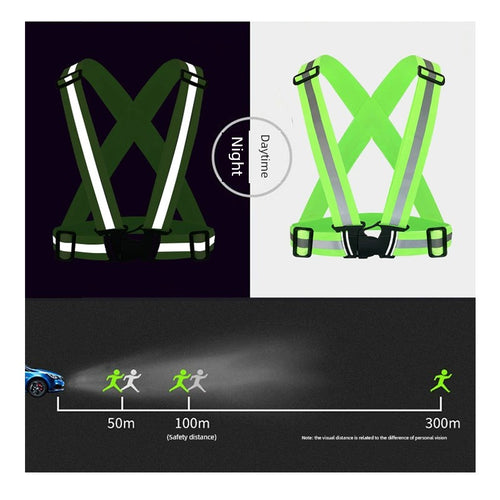 Reflective Vest Highlight Ribbon Night Reflective Safety Strap Elastic Reflective Vest Cycling Night Running Construction Floor Vest