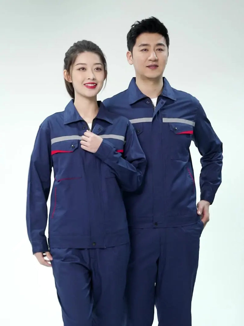 Summer 100% Cotton Work Clothing for men reflective stripe safety worker Coveralls mechanical repairman Labor Uniforms engineer