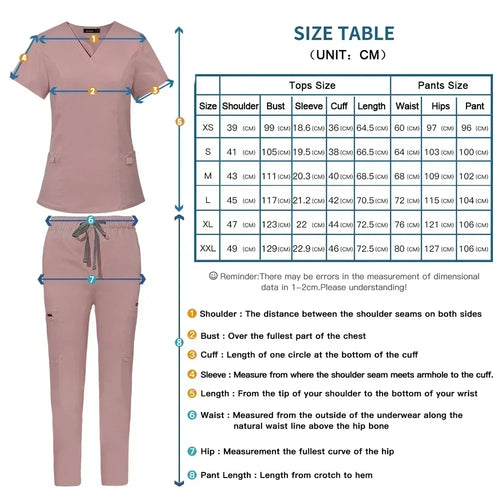 Multicolor Operating Room Scrubs Set Doctor Nurse Top Pants Lab Workwear Surgical Gown Medical Nursing Uniform Clinical Overalls