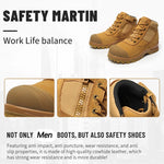 Cowhide Genuine Leather Work Boots European Standards Safety Shoes Men Anti-smash Anti-puncture Indestructible Shoes Waterproof