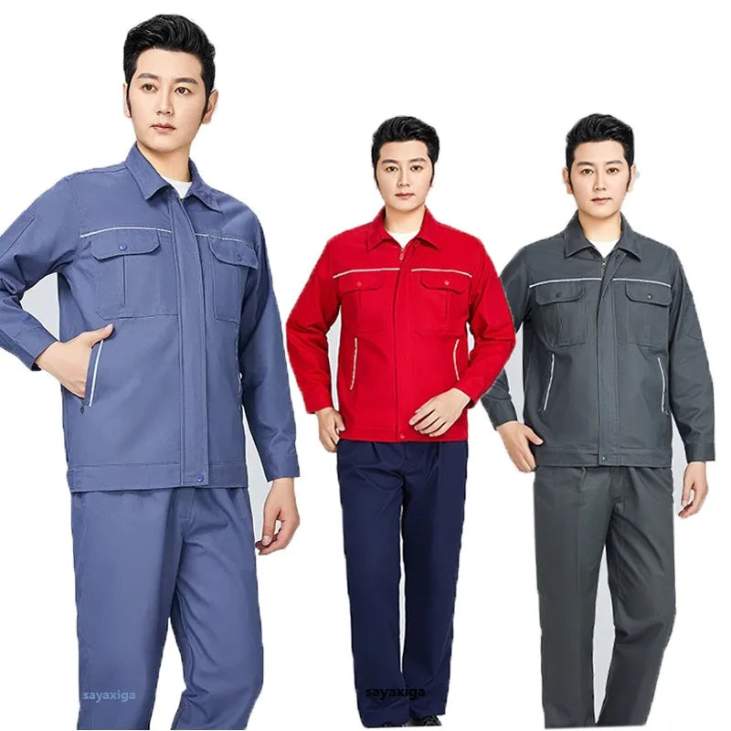 Work clothing For Men and Women Reflective stripes safety working Uniforms factory mechanical repairman worker Coveralls welding