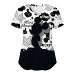 Tops Minnie Mouse T Shirt Disney Shirts Mickey Top Women 2023 V Neck Woman Clothes Nurse Uniform T-shirts Hospital T-shirt Tees