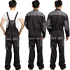 Men & Women's Four Seasons Long Sleeve Overalls One-piece Work Clothes Coveralls Suit Pockets Cargo Jumpsuit - Black& Grey S-4XL