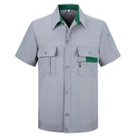 Summer Work Clothing Men's Short Sleeves Thin Worker Coveralls Workwear Labor Protection Clothing Tops Mechanic Repair Uniforms