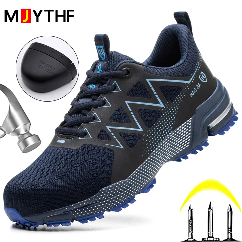 Safety Shoes Men Fashion Work Sneakers Steel Toe Shoes Work Boots Men Indestructible Shoes Puncture-Proof Protective Shoes New