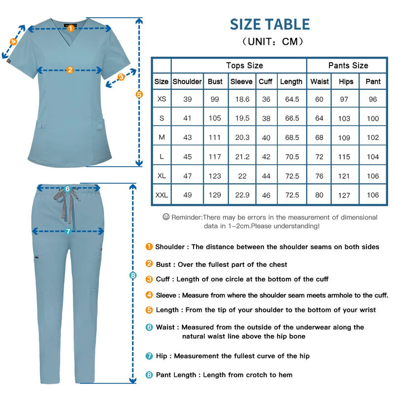 New Arrival Custom Women Nursing Scrub Straight Leg Pants Set Hospital Doctor Sets Women Stylish Slim Fit Hospital Scrub Uniform